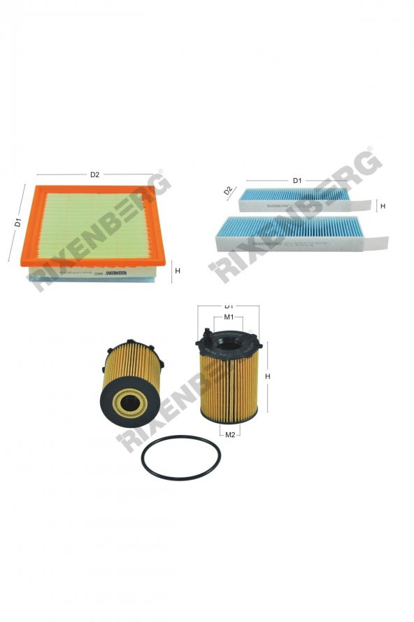 Peugeot 308 II 1.6 BlueHdi (T9) 95-100-120 Hp 14 > Rixenberg Filtre Bakım Seti ürün görseli