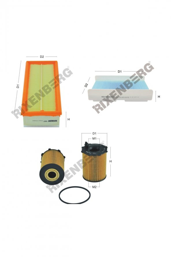 Peugeot 307 1.6 Hdi 90-109 Hp 04 > Rixenberg Filtre Bakım Seti ürün görseli