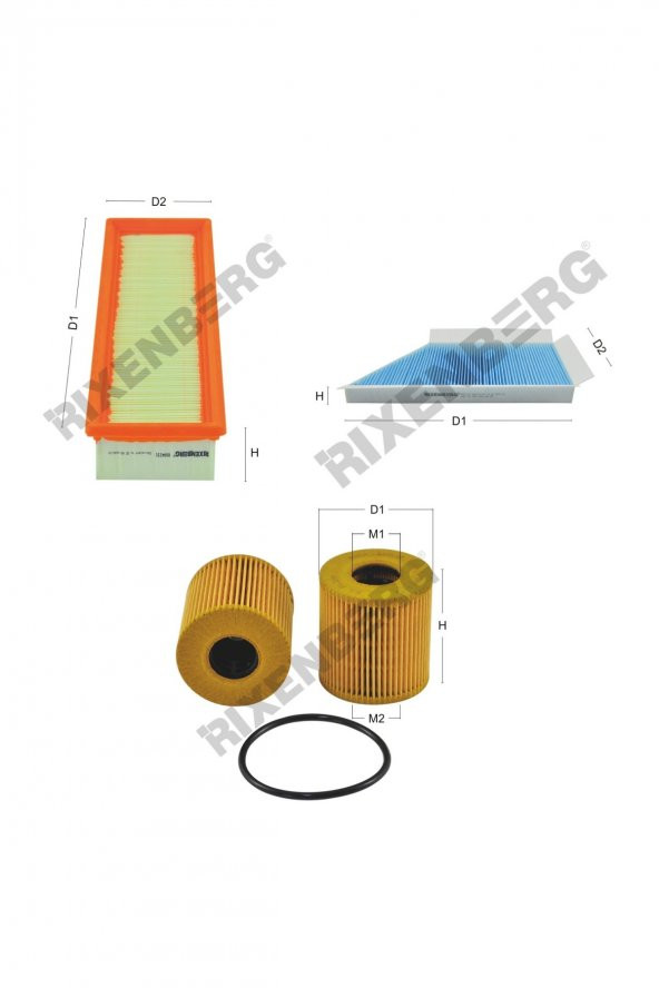 Peugeot 206 1.4i 16V 88 Hp 03 > Rixenberg Filtre Bakım Seti ürün görseli