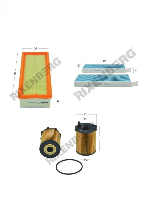 Peugeot Partner II 1.6 Hdi 90-109 Hp 08 > Rixenberg Filtre Bakım Seti ürün görseli