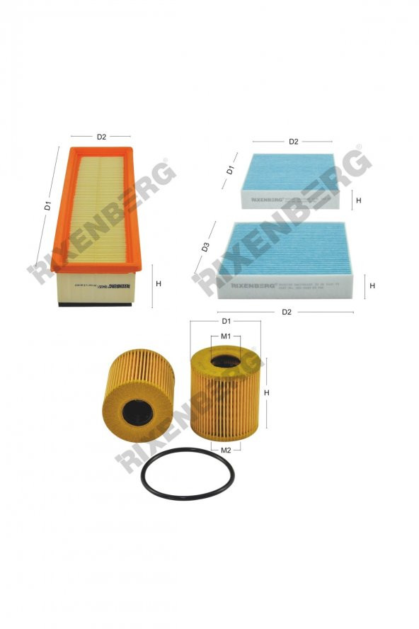 Peugeot 207 1.6 16V 109 Hp 06 > Rixenberg Filtre Bakım Seti ürün görseli
