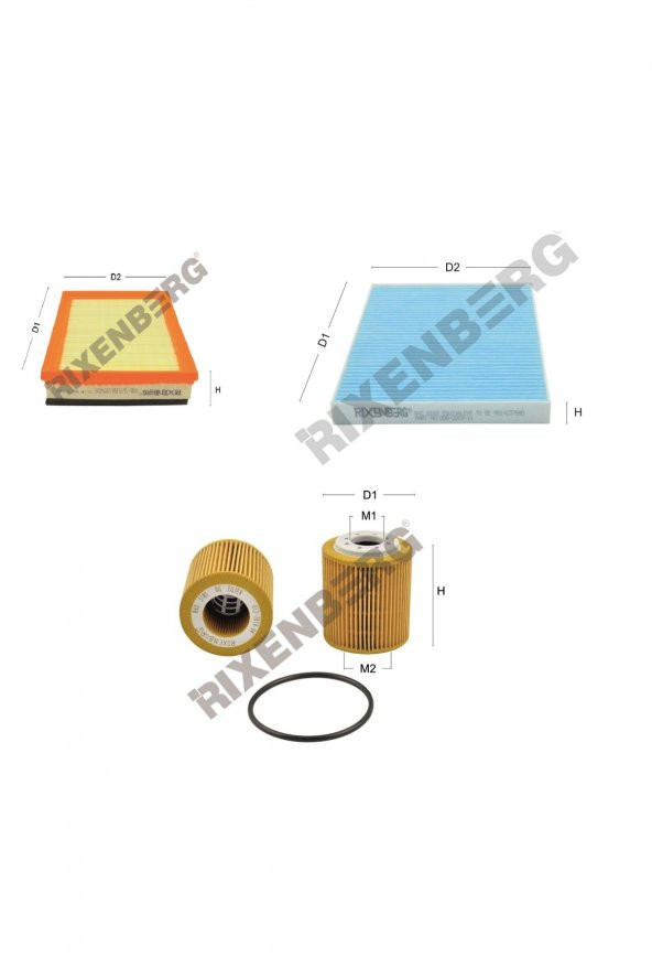 Peugeot 301 1.5 BlueHdi 102 Hp 18 > Rixenberg Filtre Bakım Seti ürün görseli