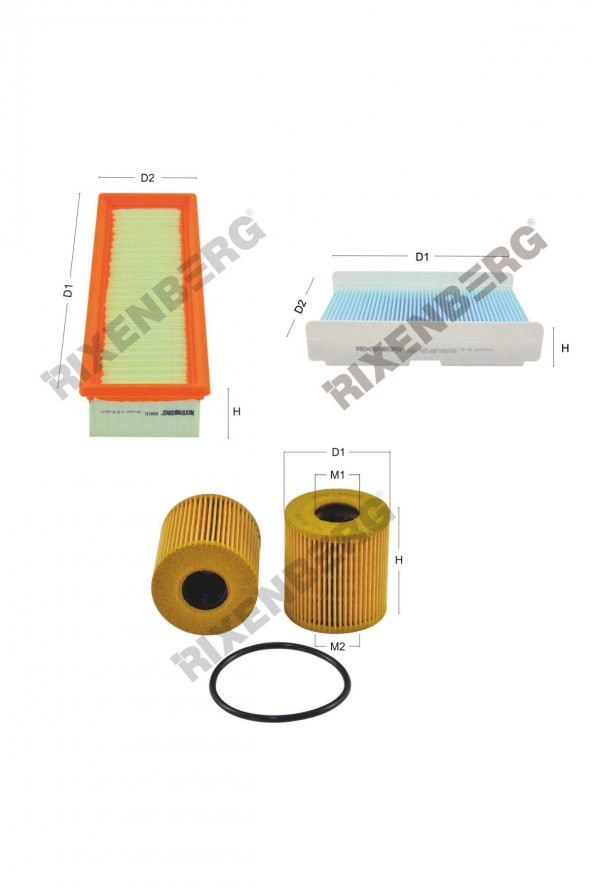Peugeot 307 1.4 16V 88 Hp 03 > Rixenberg Filtre Bakım Seti ürün görseli 1