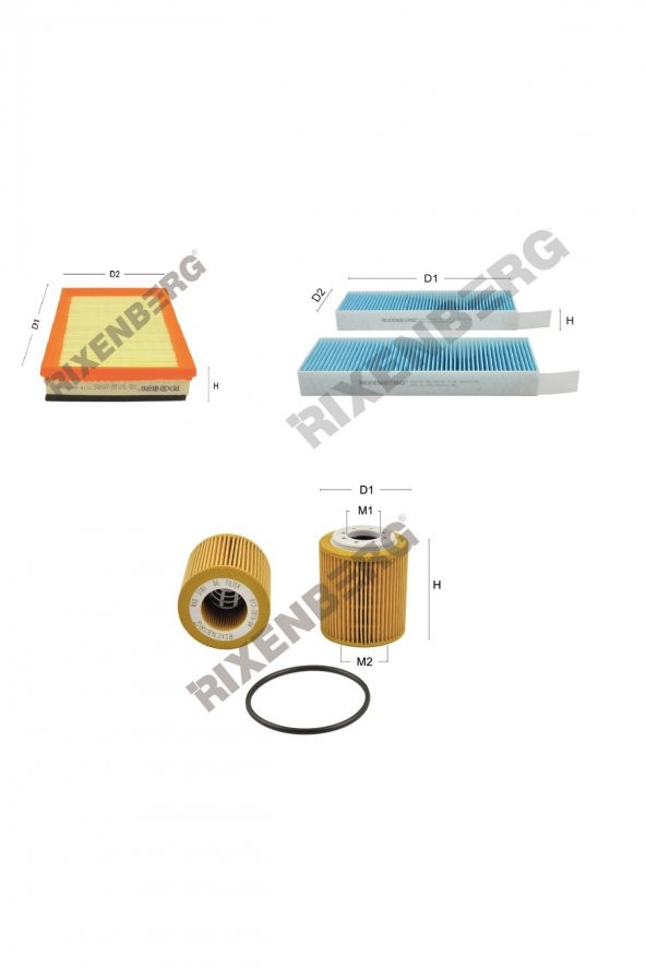 Peugeot 308 II 1.5 BlueHdi (T9) 102-131 Hp 17 > Rixenberg Filtre Bakım Seti ürün görseli