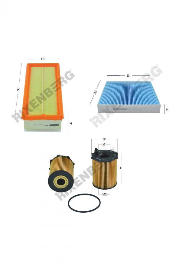 Peugeot Partner 1.6 Hdi 75-90 Hp 05-09 Rixenberg Filtre Bakım Seti ürün görseli