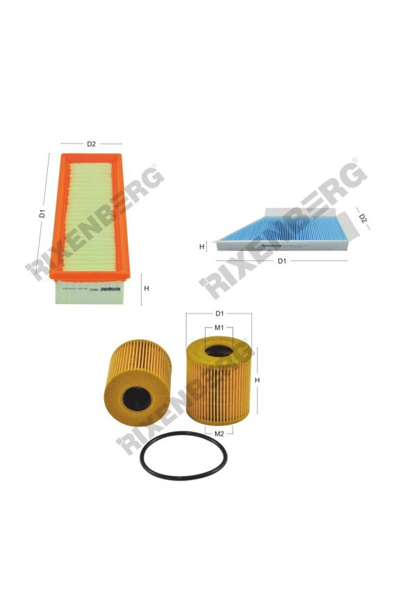 Peugeot 206+ 1.4i 75 Hp 09 > Rixenberg Filtre Bakım Seti ürün görseli