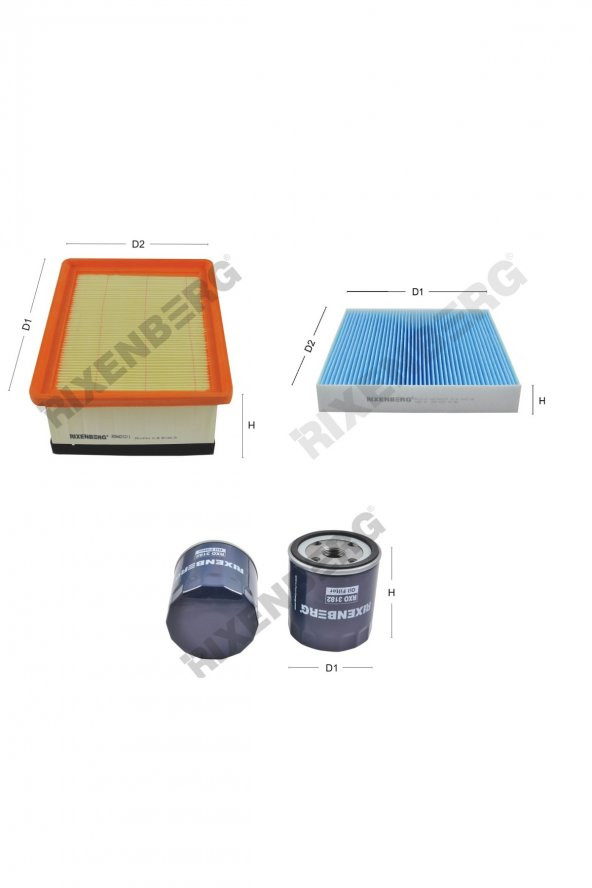 Peugeot Partner 2.0 Hdi 90 Hp 99-09 Rixenberg Filtre Bakım Seti ürün görseli 1