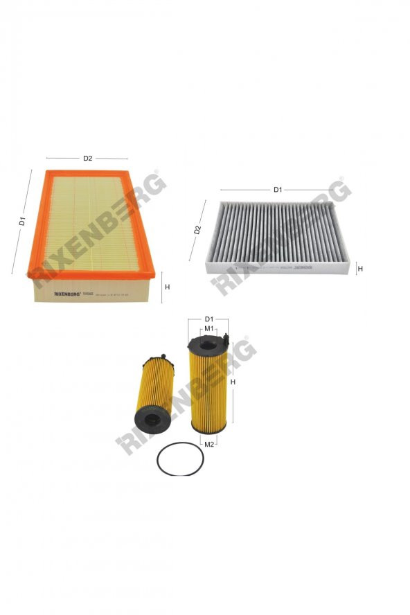 Porsche Cayenne I 3.0 V6 Turbodiesel 240 Hp 09-10 Rixenberg Filtre Bakım Seti ürün görseli 1