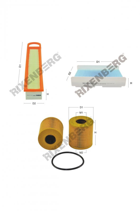 Peugeot 308 1.4 95-98 Hp 07 > Rixenberg Filtre Bakım Seti ürün görseli
