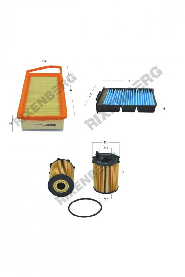 Peugeot 107 1.4 Hdi 54 Hp 05 > Rixenberg Filtre Bakım Seti ürün görseli