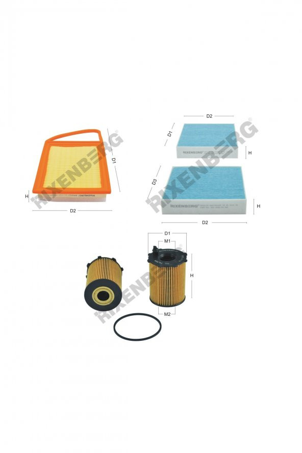 Peugeot 208 1.6 Hdi 92 Hp 12 > Rixenberg Filtre Bakım Seti ürün görseli