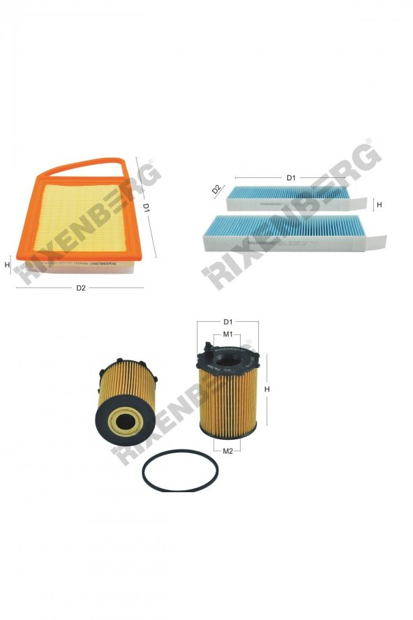 Peugeot 5008 1.6 Hdi 112 Hp 09 > Rixenberg Filtre Bakım Seti ürün görseli