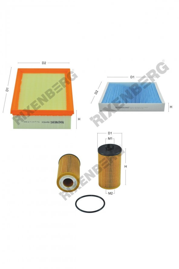 Opel Mokka,Mokka X 1.6 Cdti 95-110-136 Hp (Kore Üretimli Araçlar) 15 > Rixenberg Filtre Seti ürün görseli