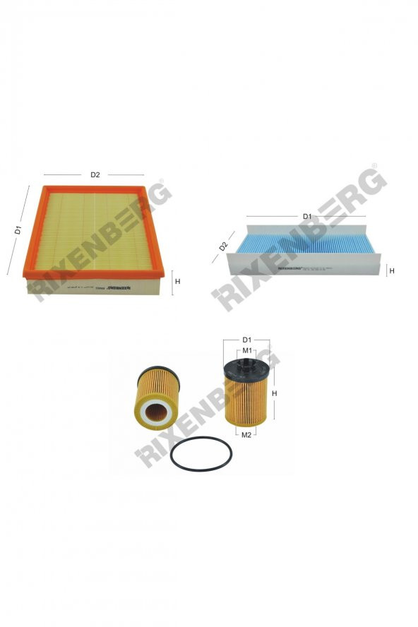 Opel Tigra Twin-Top 1.4 16V 90 Hp (Motor No 19ma9234) 04-09 Rixenberg Filtre Bakım Seti ürün görseli