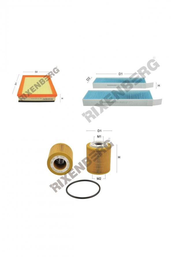 Opel Grandland X 1.5 Diesel (A18) 131 Hp 18 > Rixenberg Filtre Bakım Seti ürün görseli