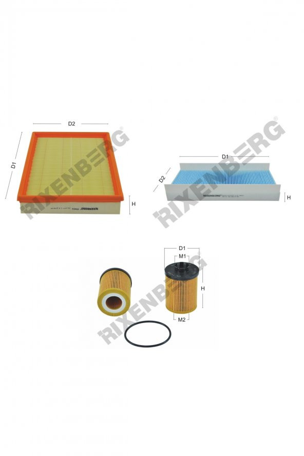 Opel Combo B 1.4 16V (Motor No 19ma9234) 90 Hp 04 > Rixenberg Filtre Bakım Seti ürün görseli