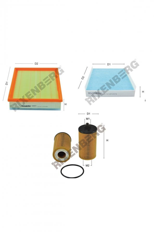 Opel Meriva A 1.6 16V Turbo 180 Hp 06-10 Rixenberg Filtre Bakım Seti ürün görseli