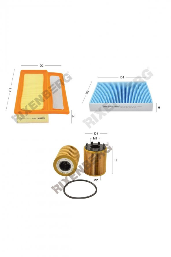 Opel Combo D 1.4 Cng (X12) 120 Hp 12 > Rixenberg Filtre Bakım Seti ürün görseli