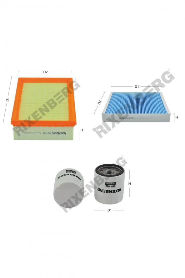 Opel Mokka ,Mokka X 1.4 Turbo 152 Hp (Kore Üretimli Araçlar)16 > Rixenberg Filtre Seti ürün görseli