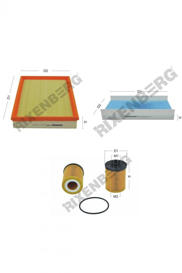 Opel Corsa C 1.4 16V 90 Hp (Motor No 19ma9234) 03-07 Rixenberg Filtre Bakım Seti ürün görseli