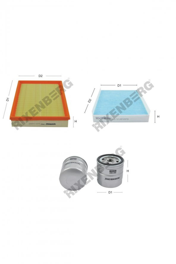 Opel Meriva A 1.6/1.6 16V 87-100-105 Hp 03-10 Rixenberg Filtre Bakım Seti ürün görseli