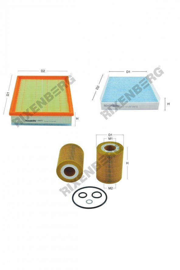 Opel Meriva A 1.7 Cdti / Dti 75-100 Hp 03-10 Rixenberg Filtre Bakım Seti ürün görseli