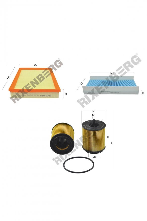 Opel Vectra C 2.2 16V/2.2 16V Direct 147-155 Hp 02 > Rixenberg Filtre Bakım Seti ürün görseli