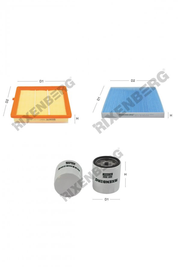 Opel Adam 1.0 Ecotec Di Turbo 90 Hp 14 > Rixenberg Filtre Bakım Seti ürün görseli