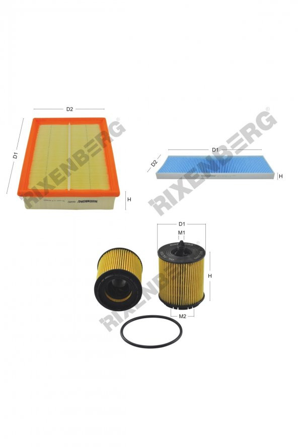 Opel Vectra B 2.2i 16V 147 Hp 00-02 Rixenberg Filtre Bakım Seti ürün görseli