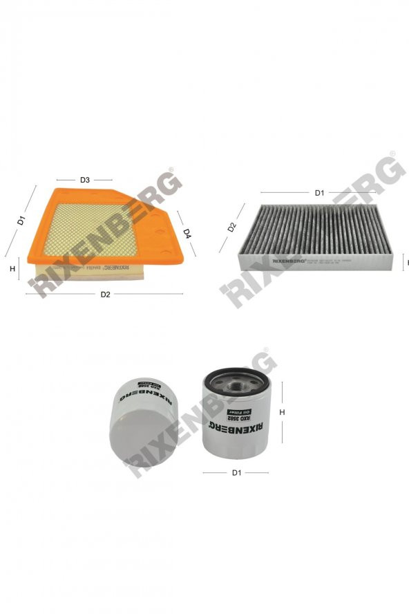 Opel Insignia B 1.5 Turbo (Z18) 140-166 Hp 17 > Rixenberg Filtre Bakım Seti ürün görseli