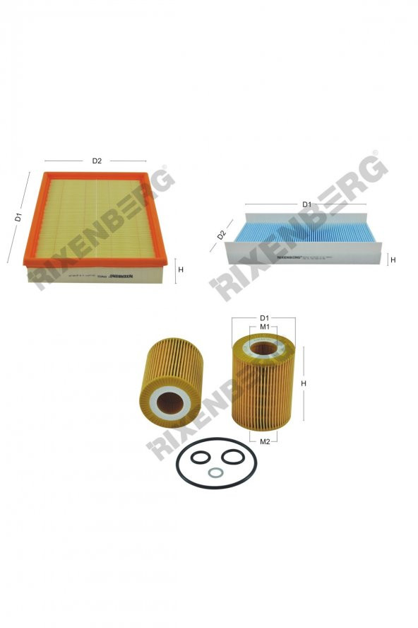 Opel Combo B 1.7 Di 65 Hp 01-04 Rixenberg Filtre Bakım Seti ürün görseli