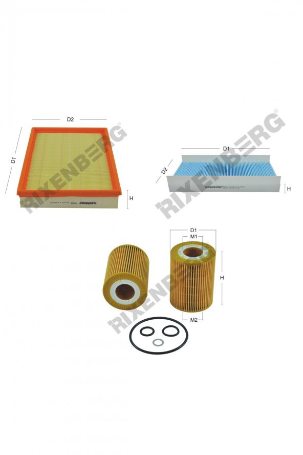 Opel Corsa C 1.7 Di 65 Hp 00-06 Rixenberg Filtre Bakım Seti ürün görseli