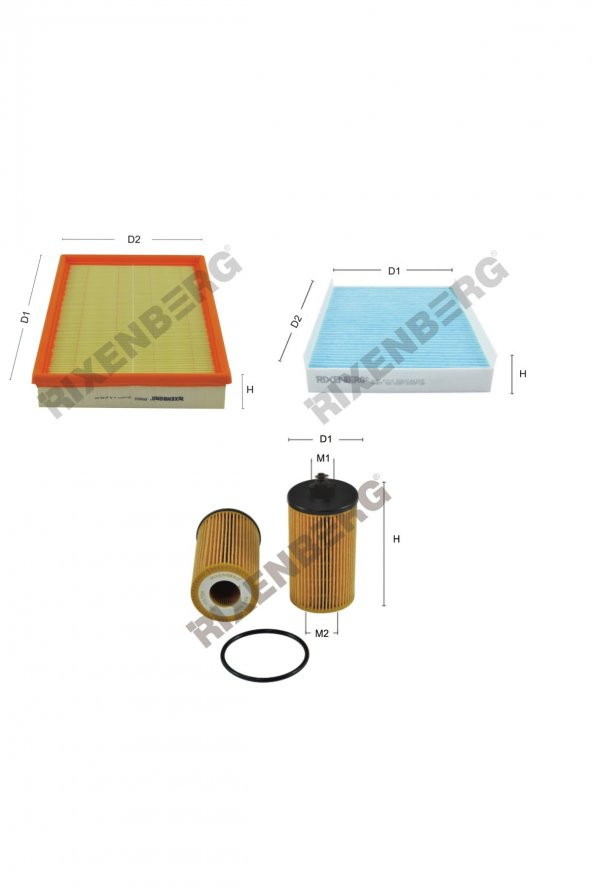 Opel Meriva A 1.4 16V 90 Hp (Motor No 19ma9235) 04-10 Rixenberg Filtre Bakım Seti ürün görseli