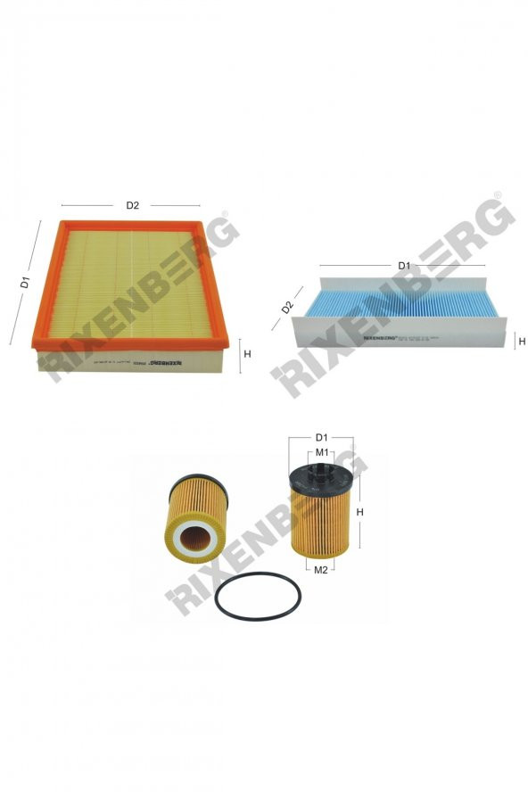 Opel Corsa C 1.0 12V 60 Hp (Motor No 19ma9234) 03-06 Rixenberg Filtre Bakım Seti ürün görseli