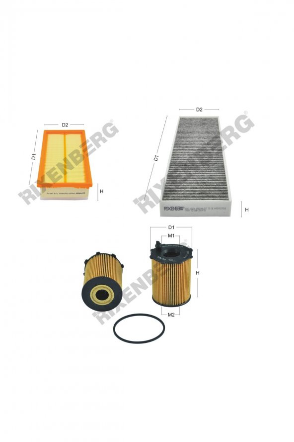 MiniCooper II,Cabrio,Club/Country/Paceman,Roadster 1.6D(R55-56)109Hp 07-10 Rixenberg Filtre Seti ürün görseli 1