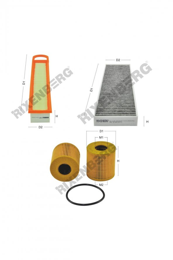 MiniCooper II,Cabrio,Coupe,Club/Country/Paceman,Roadster 1.6(R55-R60)120Hp 06> Rixenberg Filtre Seti ürün görseli