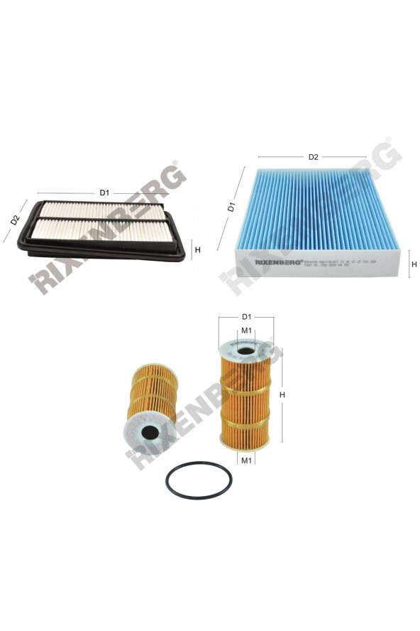 Nissan X-Trail III 1.6 Dci (T32 Oe No-16546-4ba1a) 131 Hp 14 > Rixenberg Filtre Bakım Seti ürün görseli