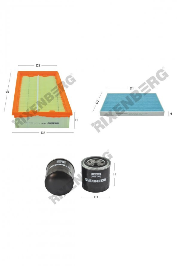 Nissan X-Trail II 2.0 16V (T31) 141 Hp 07-10 Rixenberg Filtre Bakım Seti ürün görseli