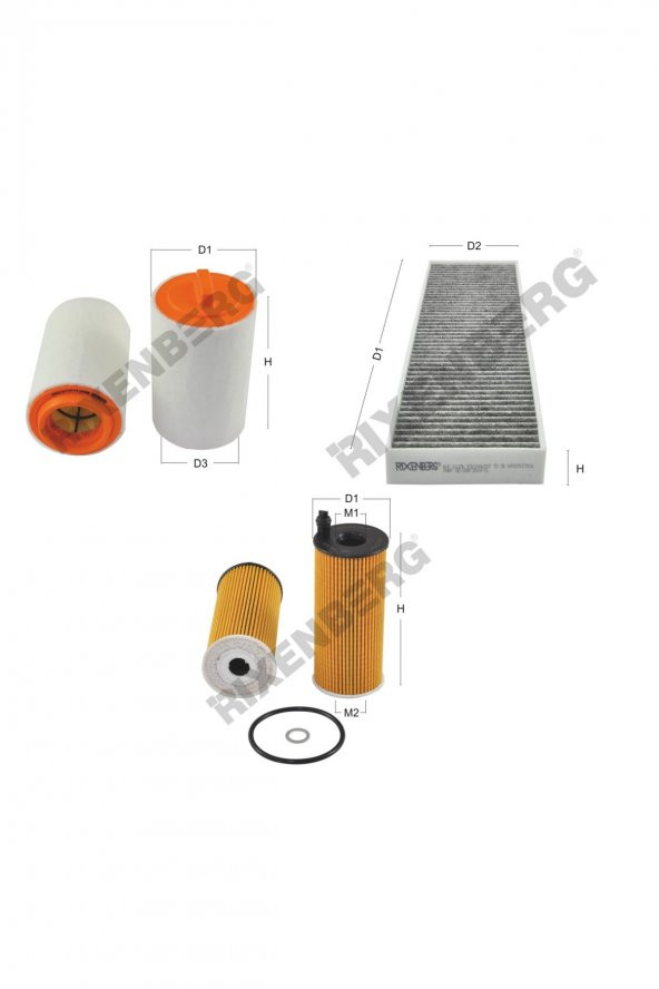 MiniCooper II,Cabrio,Coupe,Club/Country/Paceman,Roadster 1.6D(R55-61)112Hp 10> Rixenberg Filtre Seti ürün görseli