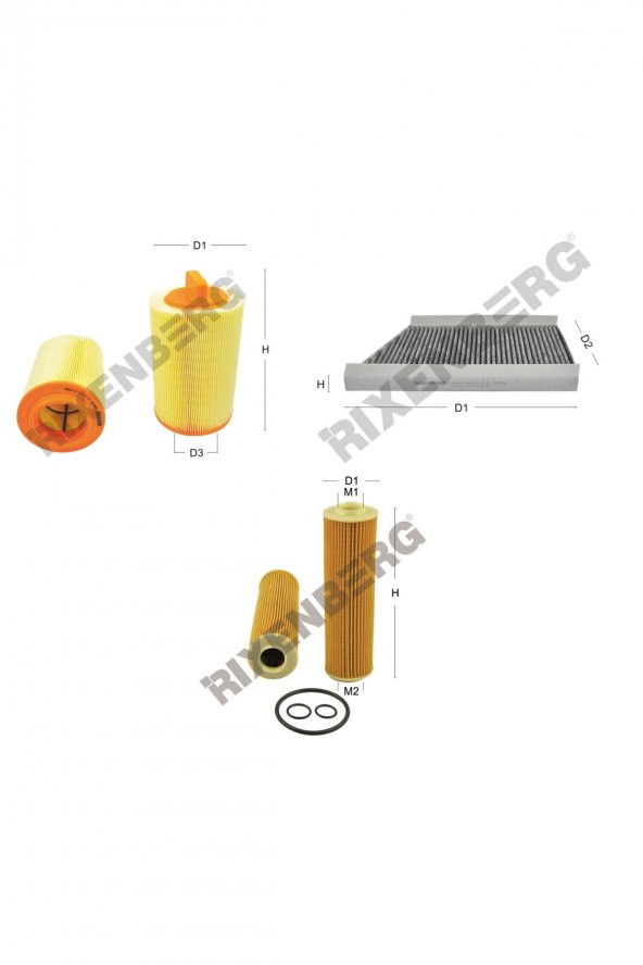 Mercedes Clk 200 Kompressor (209.341/342) 163-184 Hp 02-09 Rixenberg Filtre Seti ürün görseli