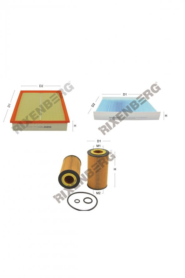 Mercedes Sprinter II 209/211 Cdi (906) 88-109 Hp 06-09 Rixenberg Filtre Bakım Seti ürün görseli 1