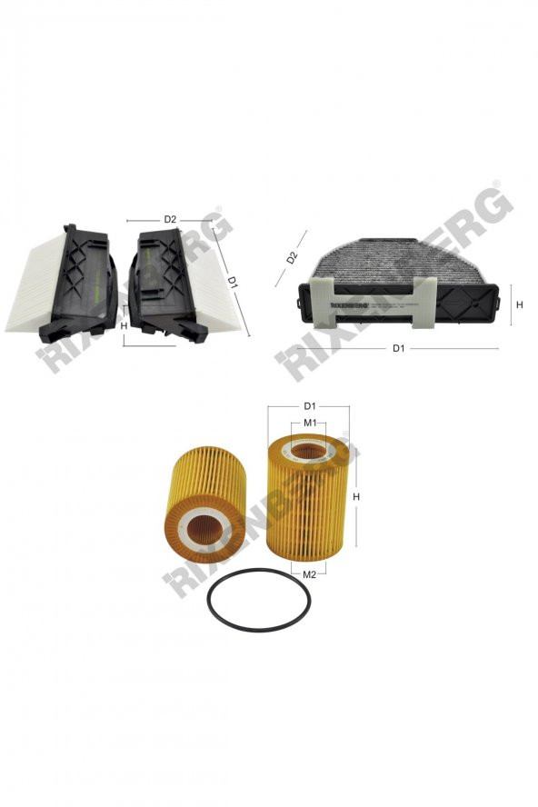 Mercedes C-Klasse C300/C350 Cdi BlueEff 231-265 Hp 09-14 Rixenberg Filtre Seti ürün görseli