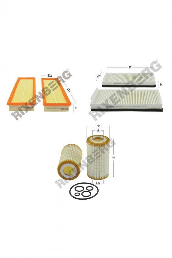 Mercedes CL 500 /Cl 55 Amg (C215) 306-360 Hp 99-06 Rixenberg Filtre Seti ürün görseli
