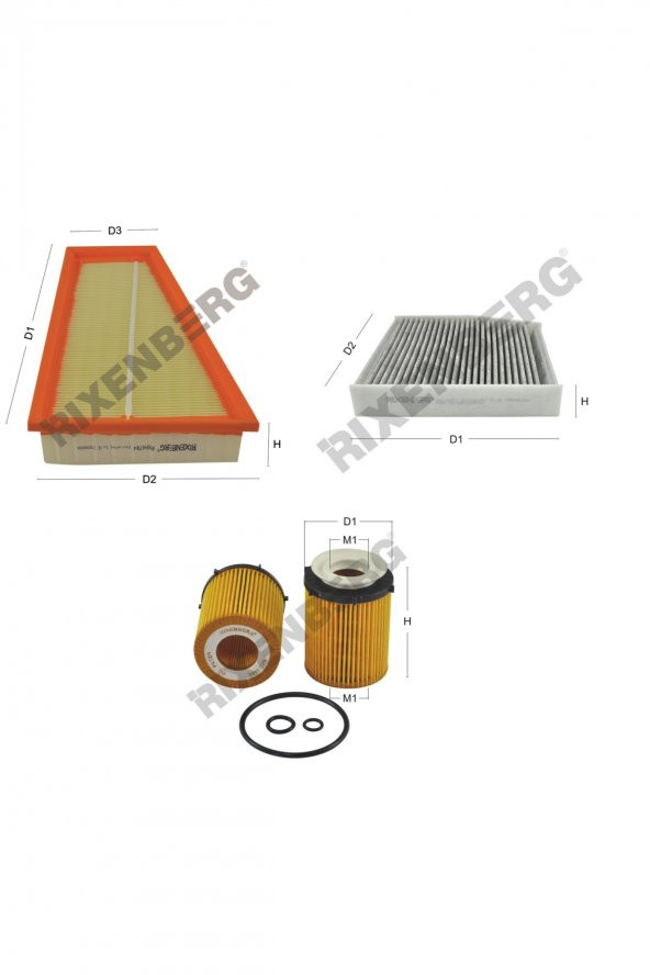 Mercedes Cla 220 4 Matic (117.347) 184 Hp 16 > Rixenberg Filtre Bakım Seti ürün görseli 1