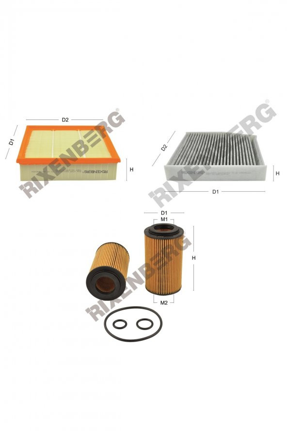 Mercedes A-Klasse A200 Cdi 1.8 BlueEff (W176) 136 Hp 12 > Rixenberg Filtre Bakım Seti ürün görseli 1