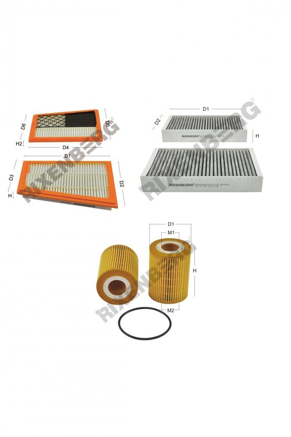 Mercedes GL 320 Cdi BlueTec (X164) 211 Hp 08-09 Rixenberg Filtre Bakım Seti ürün görseli