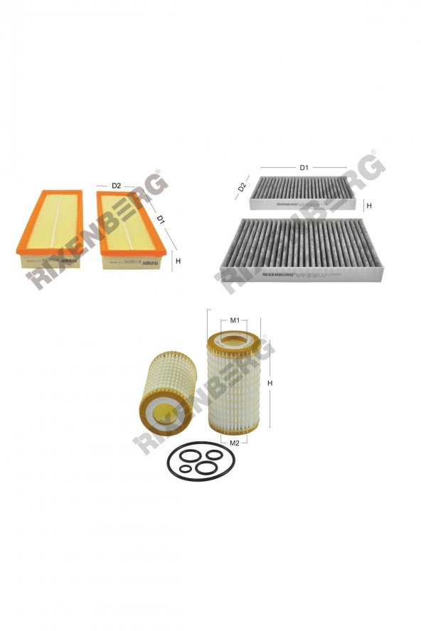 Mercedes S-Klasse S350/S500(W221) 272-388 Hp 05-10 Rixenberg Filtre Bakım Seti ürün görseli