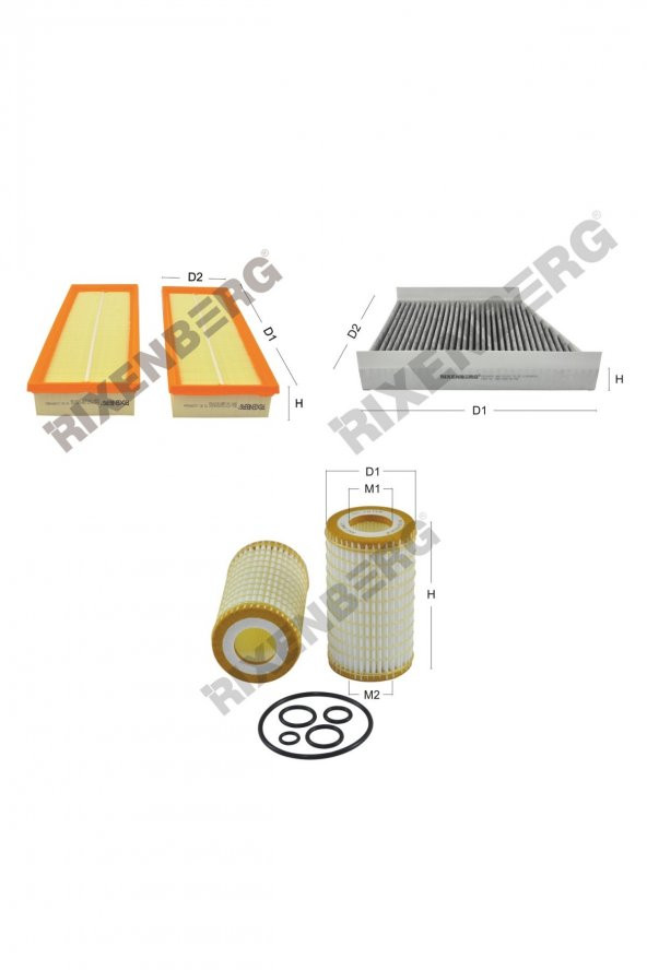 Mercedes E 280/E 320 (W/S211) 224-231 Hp 02-09 Rixenberg Filtre Bakım Seti