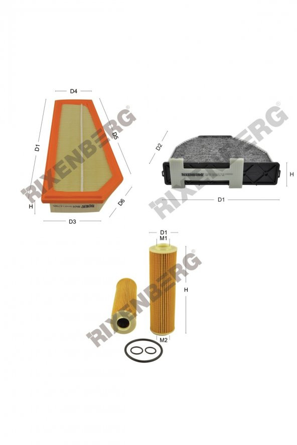 Mercedes E 200/E 250 Cgi BlueEff (212) 184-204 Hp 09 > Rixenberg Filtre Bakım Seti ürün görseli