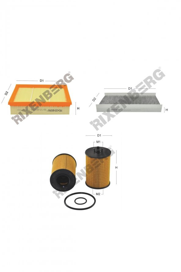 Mercedes A-Klasse A170-A180-A200 (W169) 115-136 Hp 04-12 Rixenberg Filtre Bakım Seti ürün görseli
